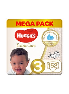 Buy Extra Care Baby Diapers, Size 3, 4 - 9 Kg, 152 Count - Mega Pack, Gental Skin Care, Breathable Material in Saudi Arabia