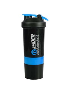 اشتري Protein Shaker Sports Water Bottle With Non Slip 3 Layer Twist Off 3oz Cups With Pill Tray, Leak Proof Shake Bottle Mixer and Protein Powder Shake Cup With Storage 0.5كجم في الامارات