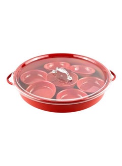 Buy Breakfast Tray With Lid Red 35cm in Saudi Arabia