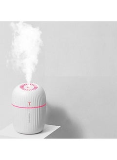 Buy Ultrasonic Air Humidifier With LED Light White/Pink in Saudi Arabia