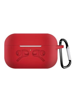 Buy Compatible With Apple AirPods Pro Case, Protective Cover With Keychain, Bounce Carrying Case For Apple AirPods Pro Charging Case Soft Slim Silicone Case Skin Red in Egypt