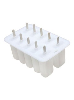 Buy Silicone 10 Ice Cream Mould Popsicle Mold Ice Tray Puck Popsicle Frozen Mold Shape DIY Ice Cream Tools White White 11.6X15.6cm in UAE