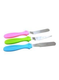 Buy 3-Piece Stainless Steel Cake Spatula Set Multicolour 28x12x1cm in Egypt