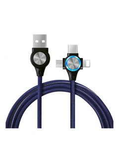 Buy Usb Cable For Iphone Xs Max Xr X 3 In 1 Fast Charging Cables For Android Xiaomi Samsung Huawei Mobile Phone Data Sync Cord Blue in Egypt