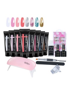 Buy Nail Extension Glue Set With Professional Manicure Tools Kit Multicolour in Saudi Arabia
