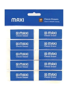 Buy Pack Of 10 Classic Erasers White White in UAE