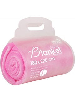 Buy Warming Microfiber Blanket Polyester Pink 220x180cm in Egypt