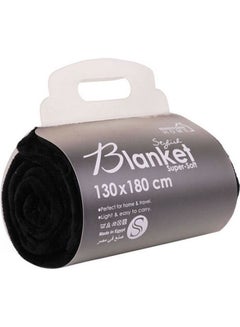 Buy Warming Microfiber Blanket Polyester Black 130x180cm in Egypt