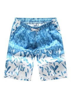 Buy Casual Printed swim shorts Blue in Saudi Arabia