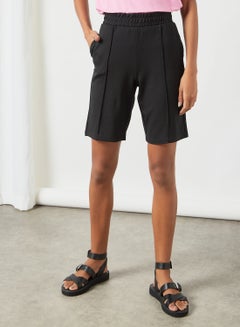 Buy Elasticated Bermuda Shorts Black in UAE