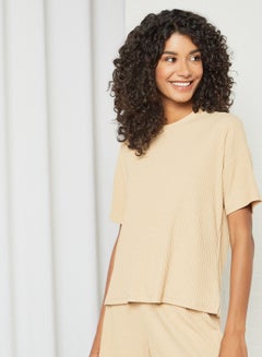 Buy Oversized T-Shirt Beige in UAE