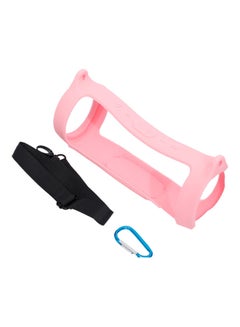 Buy 3-Piece Silicone Protective Cover Case With Strap Pink in Saudi Arabia