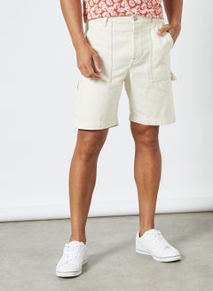 Buy Utility Pocket Shorts Off-White in UAE