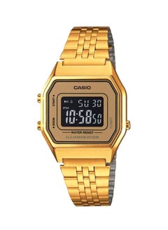 اشتري ساعة يد رقمية بسوار من الإستانلس ستيل طراز LA680WGA-9BDF - مقاس 34 مم - لون ذهبي في مصر