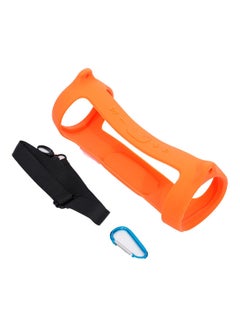 Buy 3-Piece Bluetooth Speaker Silicone Protective Case Cover With Strap Orange in UAE