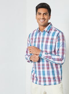 Buy Checkered Long Sleeve Shirt Multicolour in Saudi Arabia