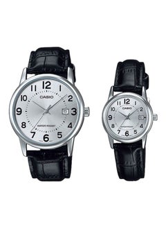 Buy Leather Analog Quartz Watch Set MTP/LTP-V002L-7BUDF in Saudi Arabia