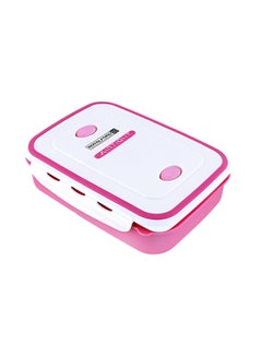 Buy Air Tight Lunch Box 2 Compartment With Spoon Pink/White Standard 1200 in Saudi Arabia