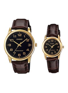 Buy Water Resistant Analog Couple Watch Set MTP/LTP-V001GL-1BUDF in UAE