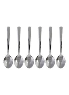 Buy 6-Piece Stainless Steel Mocca Spoon Silver 14cm in Saudi Arabia