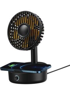 Buy 2-In-1 Desktop Fan With Wireless Charger WXYZ-B01 Black in Egypt