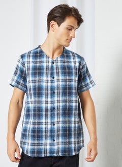 Buy Plaid Print Shirt Blue in UAE