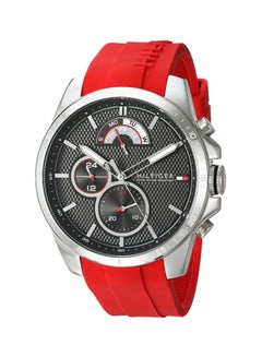 Buy Men's Sport Round Shape Silicone Strap Analog Wrist Watch 46 mm - Red - 1791351 in UAE