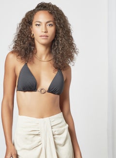 Buy Tie Up Detail Bikini Top Black in UAE