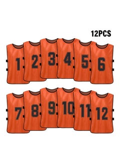 اشتري 12-Piece Children's Double-Sided Printing Number 1-12 Team Vest في السعودية