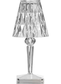 Buy USB Rechargeable Acrylic Diamond Table Lamp White in Saudi Arabia