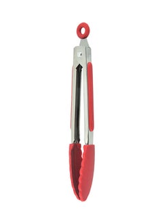 Buy Stainless Steel Serving Tongs for Cooking Red/Silver in Egypt