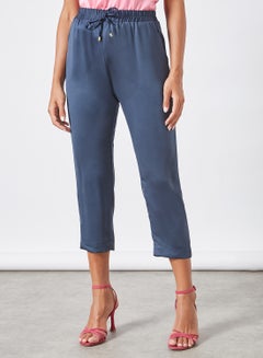 Buy Elasticated Waist Pants Navy in UAE