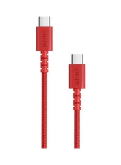 اشتري كابل باور لاين+ مضفر بطبقة مزدوجة بمنفذ USB C إلى USB -C 2.0 طوله 6 أقدام أحمر في السعودية