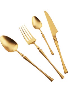 Buy 4-Piece Simple Design Cutlery Gift Set Gold in UAE