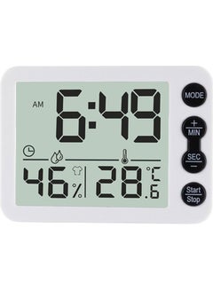 Buy Digital Alarm Clock With Temperature And Humidity White/Black in Saudi Arabia