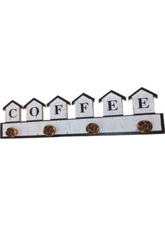 Buy Wall Hanging Coffee Design Wooden Key Holder Multicolour in UAE