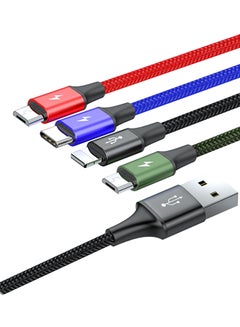 Buy 4-In-1 Data Sync Cable For IP(2) With Type-C And Micro 3.5A 1.2 meter Multicolour in UAE