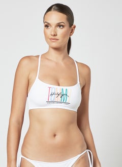 Buy Logo Bralette Bikini Top White in Saudi Arabia