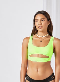 Buy Cut-Out Front Bikini Top Green in UAE