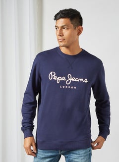 Buy Logo Print Sweatshirt Blue in UAE