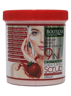 Buy 9-In-1 Whitening Face And Body Scrub Strawberry Multicolour 500ml in Saudi Arabia