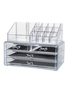 Buy Makeup Organizer Large Capacity Cosmetic Storage Box Clear/Black in Egypt