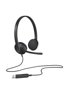 اشتري Logitech H340 Wired Headset, Stereo Headphones With Noise-Cancelling Microphone, Usb, Pc/Mac/Laptop - Black في السعودية