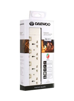 Buy 4-Way Universal Extension Socket White 15x5x31cm in UAE