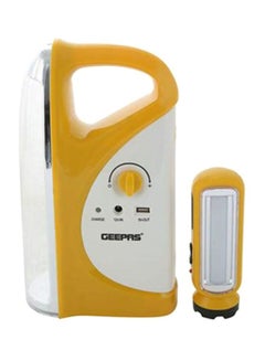 Buy Rechargeable LED Light Lantern with Torch Yellow/Silver in UAE