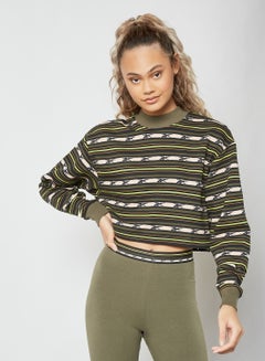 Buy Classics Printed Sweatshirt Olive in UAE