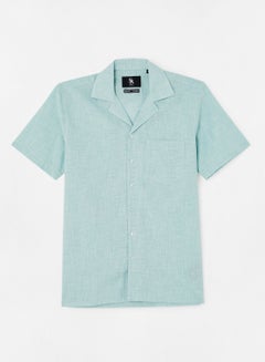 Buy Basic Collared Shirt Green in Saudi Arabia