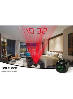 Buy Alarm Clock Multi-Function Digital Lcd Voice Talking Led Projection Temperature Black in Egypt