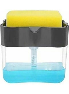 Buy Soap Dispenser With Loofah Holder Clear/Black in Egypt