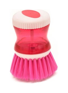 اشتري Small Cleaning Brush With An Inside Soap Dispenser For Pumping Pink/White في مصر